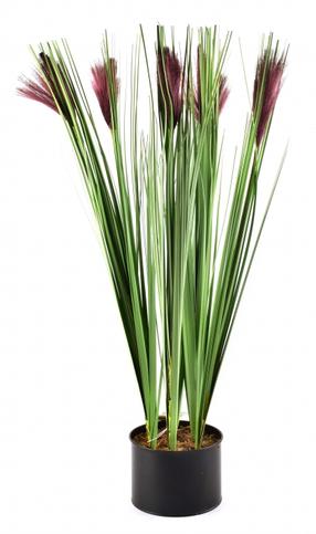 Dirbtinis augalas vazone, žolė Mondex Artificial Flower HTQB3530, žalia sp./violetinė sp., 64 cm x 12.5 cm
