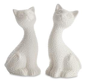 Dekoratīva figūra Riso Cats, krēmkrāsa, 7 cm x 9 cm x 18 cm, 2 gab.