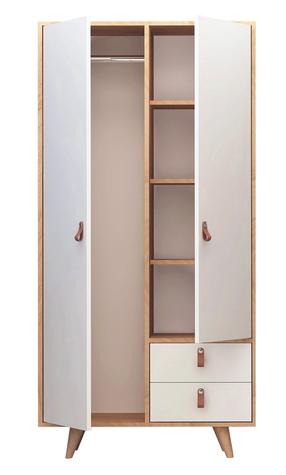 Skapis Kalune Design Musso, ozola krās./balts krās., 52 cm x 100 cm x 190 cm