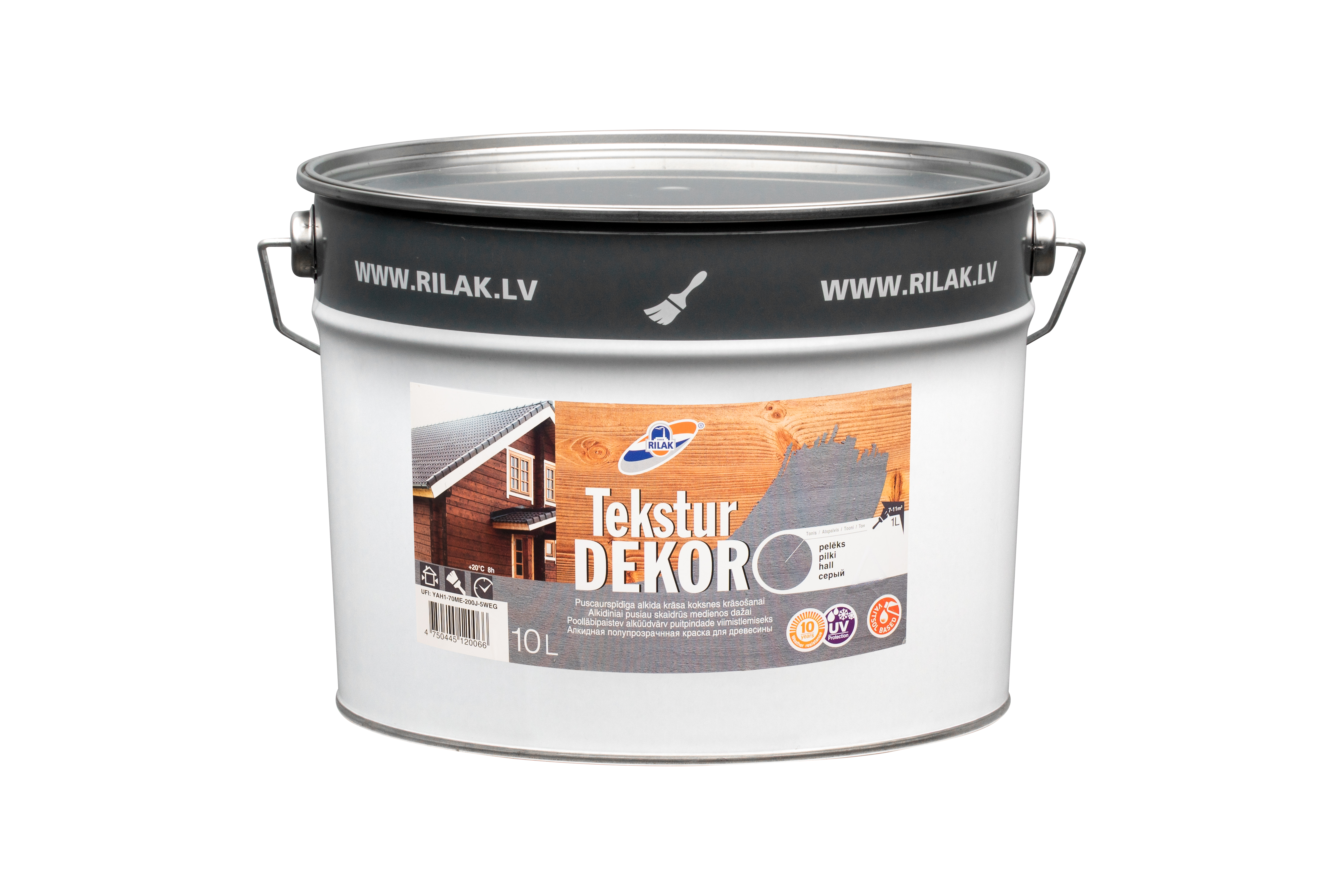 Puidu immutusvahend Rilak Teksturdekor, hall v., 10 l