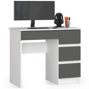 Rakstāmgalds ar atvilktnēm Akord, 90 cm x 50 cm, 77 cm, balta krās./grafīta krās.