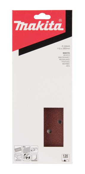Šlifavimo lapas Makita P-33043, 120, 28 cm x 11.5 cm, 10 vnt.