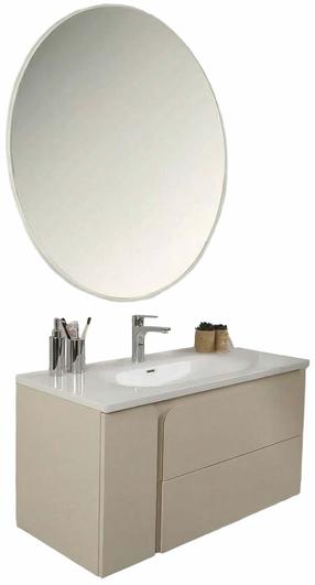 Vannas istabas plauktu komplekts ar spoguli Kalune Design Future, vaniļa, 45 cm x 100 cm x 52.5 cm