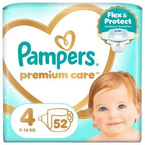 Sauskelnės Pampers Premium Care, 4 dydis, 9 - 14 kg, 52 vnt.