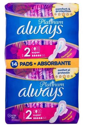 Higiēniskās paketes Always Platinum Super, Normal, 14 gab.