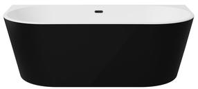 Vonia, laisvai pastatoma Besco Vica New B&W Matt, 80 cm x 170 cm x 60.5 cm, balta sp./juoda sp.