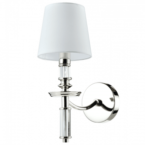 Šviestuvas sieninis Cosmo Light Siena W01315NI-WH, E14, 1 x 40 W, balta sp. / nikelio sp.