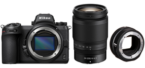 Sistēmas fotoaparāts Nikon Z 6II/Z 24-200mm + FTZ II Mount Adapter, melna krās.