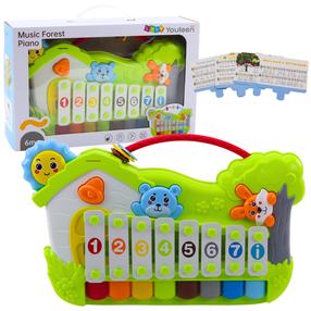 Rotaļu klavieres Lean Toys Music Forest, 8 cm, zaļa krās.