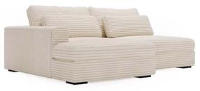 Kampinė sofa - lova Polak Meble Leida, kreminė sp., kairinė, 232 x 158 cm x 80 cm