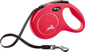 Automatinis pavadėlis Flexi New Classic Tape, juoda sp./raudona sp., M 5m