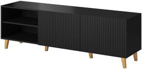 TV staliukas Cama Meble Pafos Matt, juoda sp., 40 cm x 150 cm x 52 cm