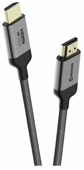 Vads Swissten 75501102 HDMI 2.0 Vīrietis, HDMI Vīrietis, 3 m, melna krās./pelēka krās.