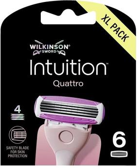 Keičiamos skustuvo galvutės Wilkinson Sword Quattro Intuition, 6 vnt