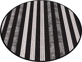 Vonios grindų kilimėlis Foutastic Barcode 359CHL4635, balta sp./juoda sp., 140 cm x 140 cm, Ø 140 cm