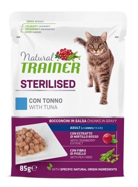 Sausas kačių maistas Natural Trainer Sterilised Adult, tunas, 0.085 kg