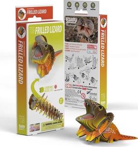 3D puzle Fat Brain Toys Frilled Lizzard, 9.1 cm x 7.9 cm, 32 gab., dzeltena krās./oranža krās.