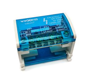 Spaiļu bloks Vexen Electric DB207, 16 mm², zila krās.