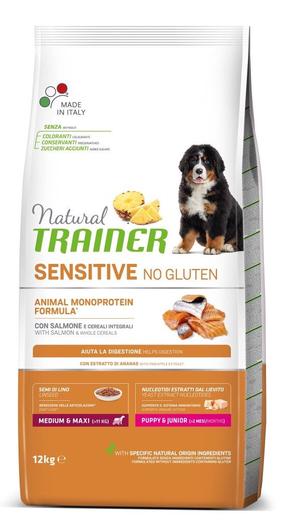 Sausas šunų maistas Natural Trainer Sensitive No Gluten Salmon, lašiša, 12 kg