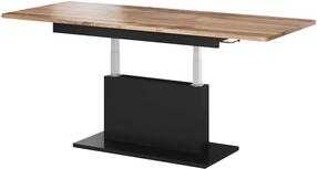 Kavos staliukas, ąžuolo sp./juoda sp., 126 - 167 cm x 70 cm x 56 - 74 cm