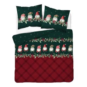 Kalėdinis patalynės užvalkalų komplektas PCF-11, baltas/raudonas/žalias, 160 x 200 cm