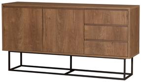 Kumode Kalune Design Ruba, melns krās./valriekstu krās., 72 cm x 36 cm x 140 cm