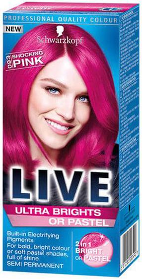 Matu krāsa Schwarzkopf Live, šokējoši rozā krās., 093, 80 ml