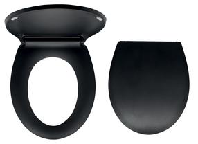 Unitazo sėdynė su dangčiu Ferro, juoda sp., 44 cm x 36.9 cm