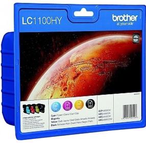 Картридж для струйного принтера Brother LC-1100HY, синий цв./черный цв./красный цв.
