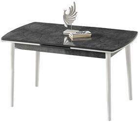 Valgomojo stalas išskleidžiamas Kalune Design Toskana, antracito sp./balta sp., 132 - 170 cm x 76.5 cm x 79 cm