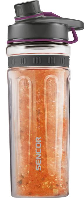 Kokteilių plaktuvas - gertuvė sportui Sencor SBB 007VT, skaidri sp./juoda sp./violetinė sp., plastikas, 0.6 l