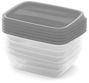 Pārtikas trauks Curver Vedo, 0.5 l, 15 cm x 12 cm, caurspīdīga krās./pelēka krās., 5 gab.