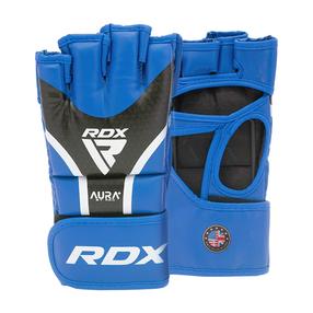 MMA cimdi RDX Sports Aura Plus T-17, melns krās./zila krās., L