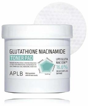 Sejas tīrīšanas spilventiņš. APLB Glutathione Niacinamide Toner, 60 gab.