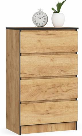 Komoda Akord Furniture Factory K60 KOMMK604SZCRAPK, ąžuolo sp., 99 cm x 40 cm x 60 cm