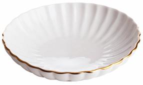Gili lėkštė pietų Homla Melida, 20 cm x 20 cm, aukso sp./balta sp.