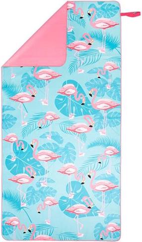  Pludmales dvielis Nils NCR14 Flamingo, zila krās./rozā krās., 160 cm x 80 cm