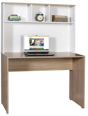 Rakstāmgalds un plaukts Kalune Design CMU-830-MB-1, 110 cm x 52 cm, 149 cm, ozola krās./balts krās.