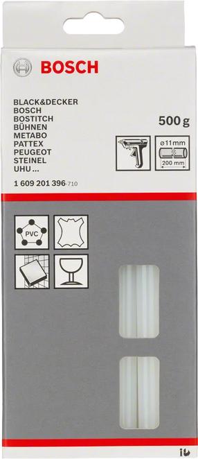 Klijų strypelis Bosch, 20 cm x 1.1 cm, skaidri sp., 0.5 kg, 26 vnt.
