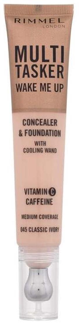 Skystas makiažo pagrindas Rimmel London Multi Tasker Wake Me Up, 045 classic ivory, 20 ml
