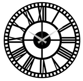 Pulkstenis Wallity Metal Wall Clock, melna krās., 48 cm x 1.5 cm, 48 cm