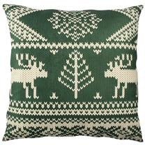 Kalėdinė dekoratyvinė pagalvėlė Mioli Decor, šviesiai ruda sp./žalia sp., 43 cm x 43 cm