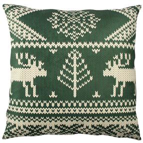 Kalėdinė dekoratyvinė pagalvėlė Mioli Decor, šviesiai ruda sp./žalia sp., 43 cm x 43 cm