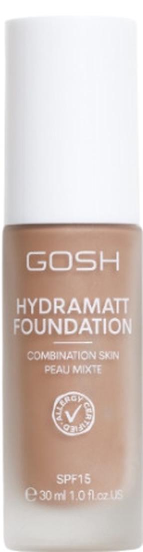 Skystas makiažo pagrindas Gosh Hydramatt, SPF 15, dark sp., 014n, 30 ml