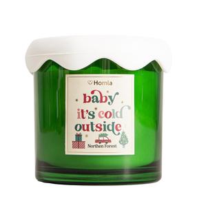 Kalėdinė žvakė, aromatinė Homla Snow-Kissed Northen Forest, 270 g, Žalia