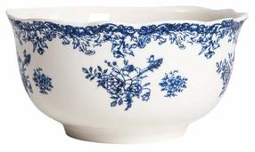 Servēšanas bļoda Homla Lourry 245147, 450 ml, 14 cm x 14 cm, Ø 14 cm, zila krās./balta krās., porcelāna