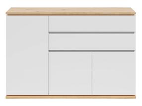 Komoda Yamael, ąžuolo sp./balta sp., 93 cm x 139 cm x 42 cm