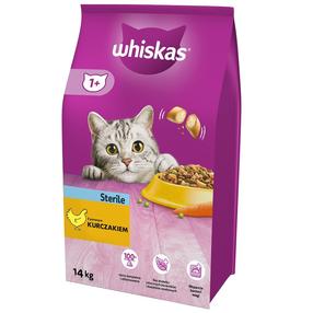 Sausas kačių maistas Whiskas Sterile, vištiena, 14 kg