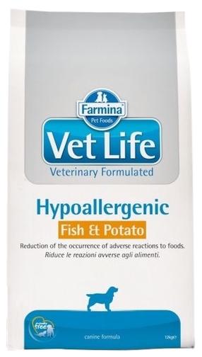 Sausas šunų maistas Farmina Vet Life Hypoallergenic Fish & Potato, žuvis, 12 kg