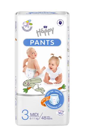 Püksmähkmed Happy Pants Midi, 3 suurus, 6 - 11 kg, 48 tk